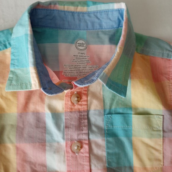 Boys multicolored plaid spring shirt - Picture 2 of 3